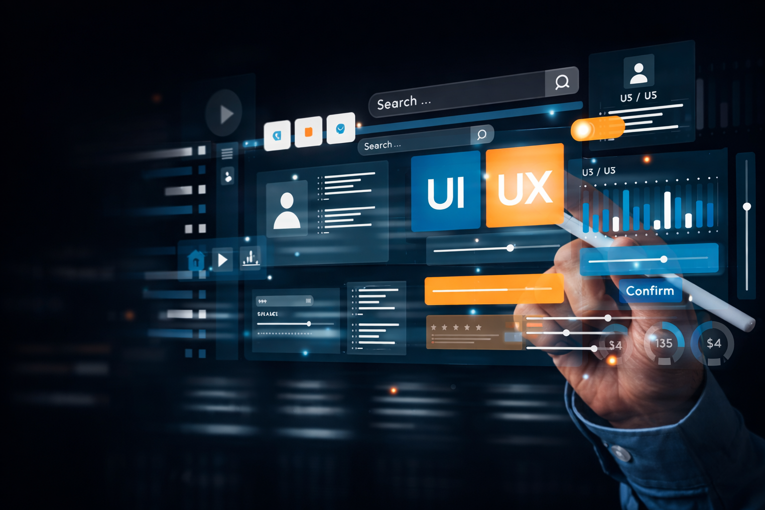 Custom UI design for web project