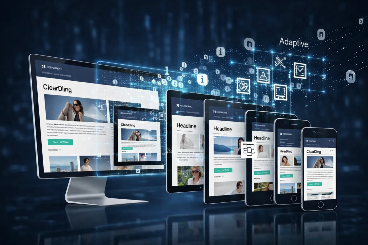Responsive web design across devices